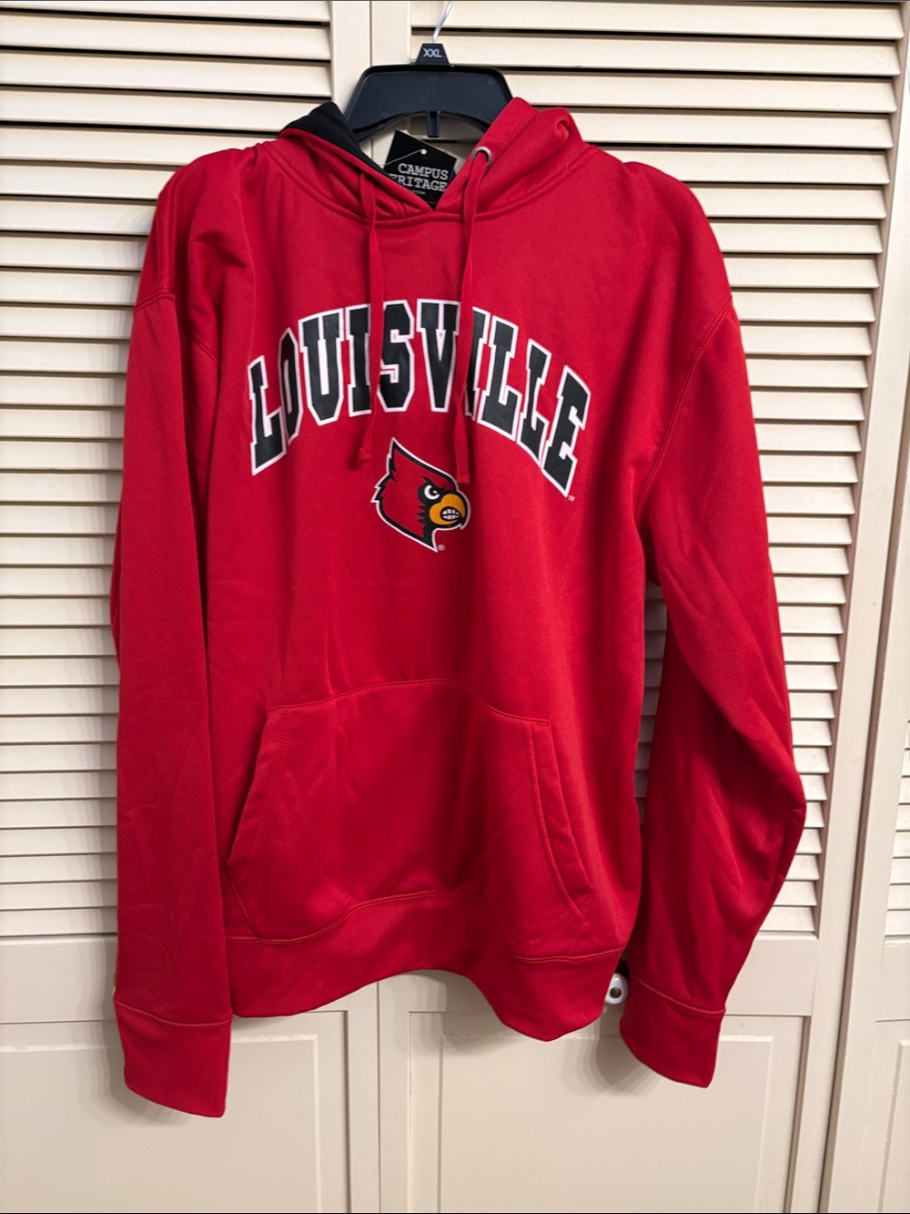 Campus Heritage Louisville Red Pullover Hoodie with Cardinal Logo NWT